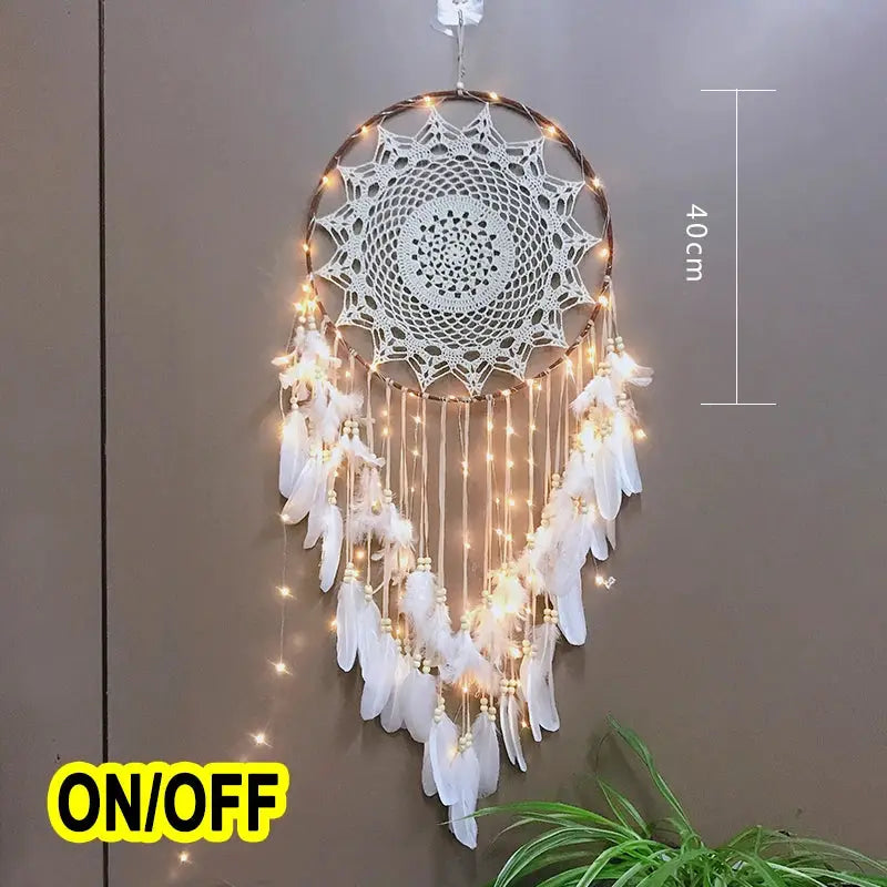 big dream catcher hanging/light decoration nordic decoration home girls room/nursery/kids decor dreamcatcher children room new 5 from PriceLows™