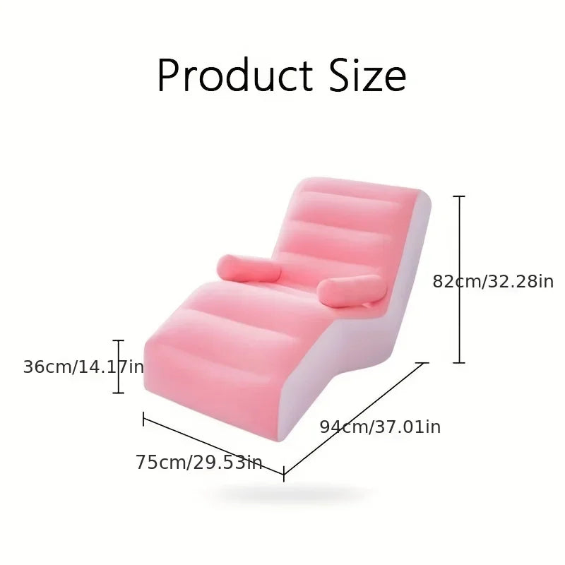 Inflatable Lazy Sofa | S Shaped Ergonomic Recliner | Flocking PVC | For Kids