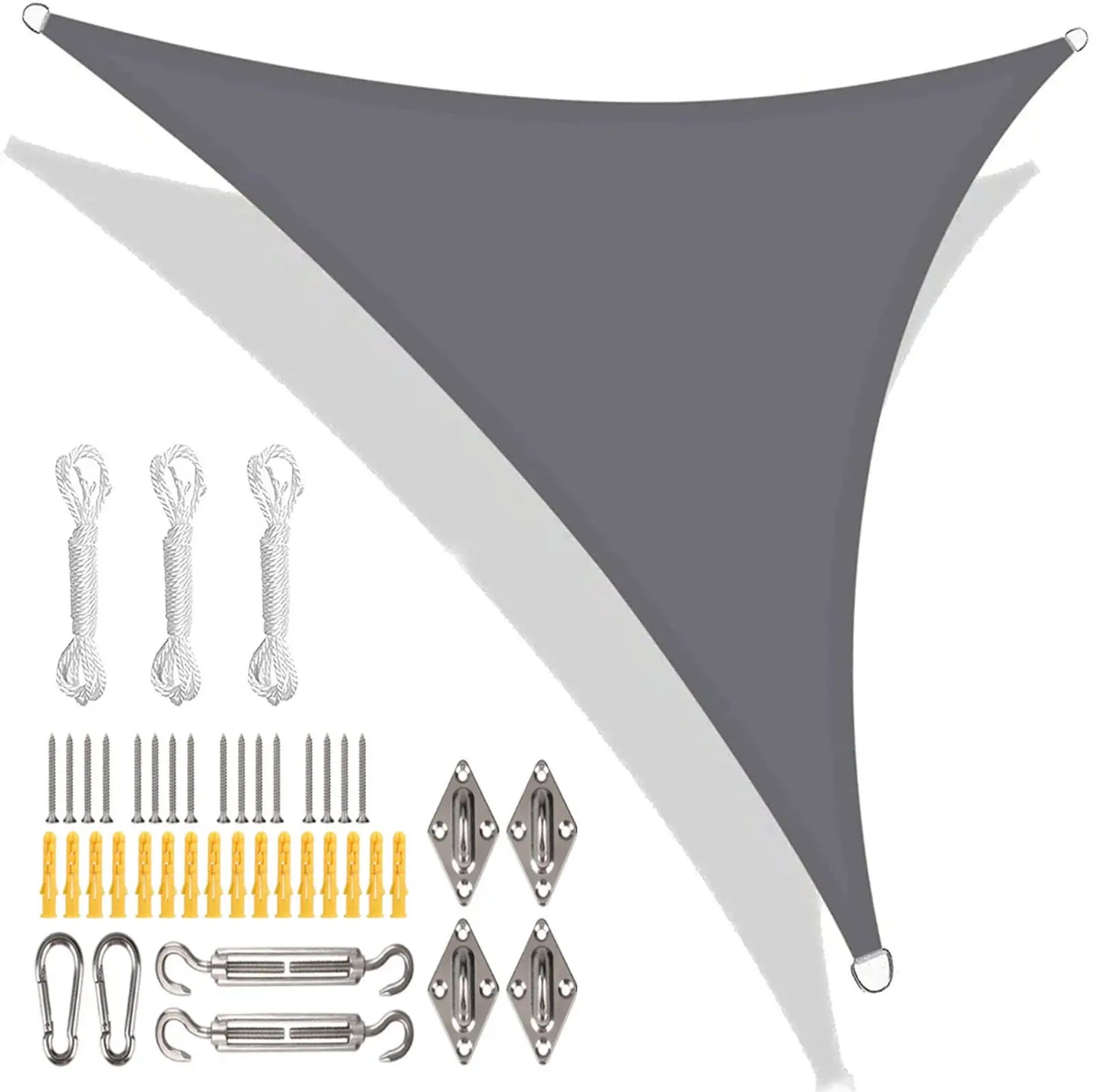 Triangle Sun Shade Sail | Waterproof UPF50+ Poly Canvas | Backyard Patio Garden Canopy