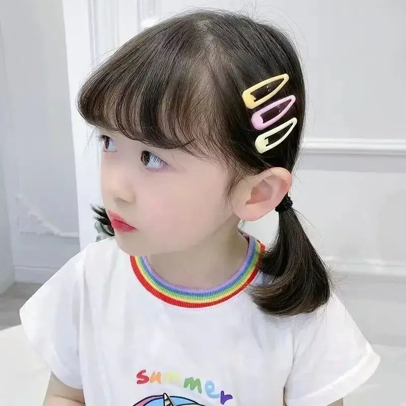 Sweet Waterdrop Snap Hair Clips | Metal Barrettes | Candy Color | 10 Pcs