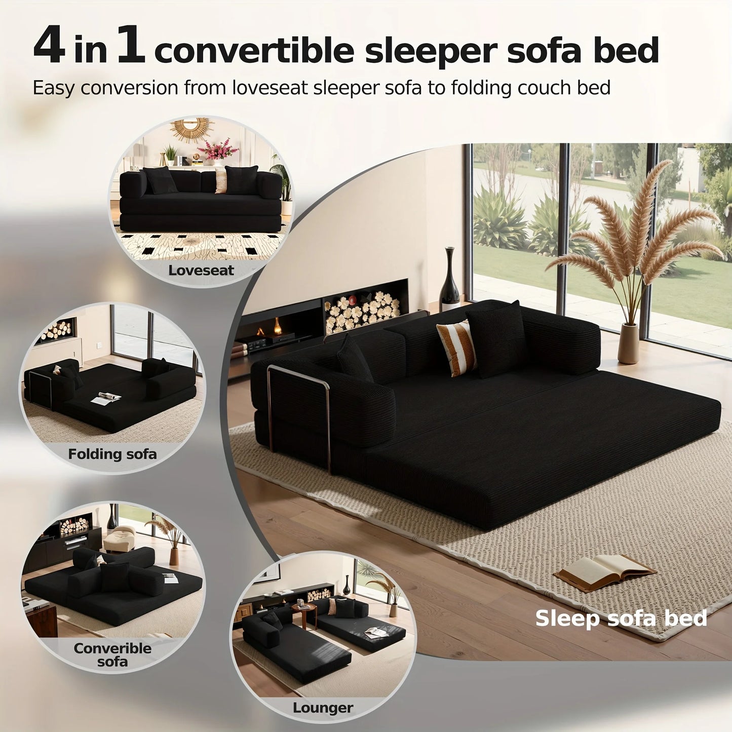 Convertible Sofa Bed | Memory Foam Filling | Four In One | One Size