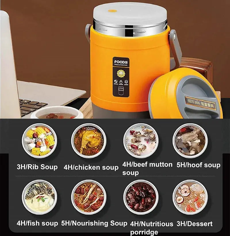 12V/1.6L Car Electric Lunch Box Multifunction Rice Cooker Portable 304 Stainless Steel Double Layer Linner Keep Warm Bento Box from PriceLows™