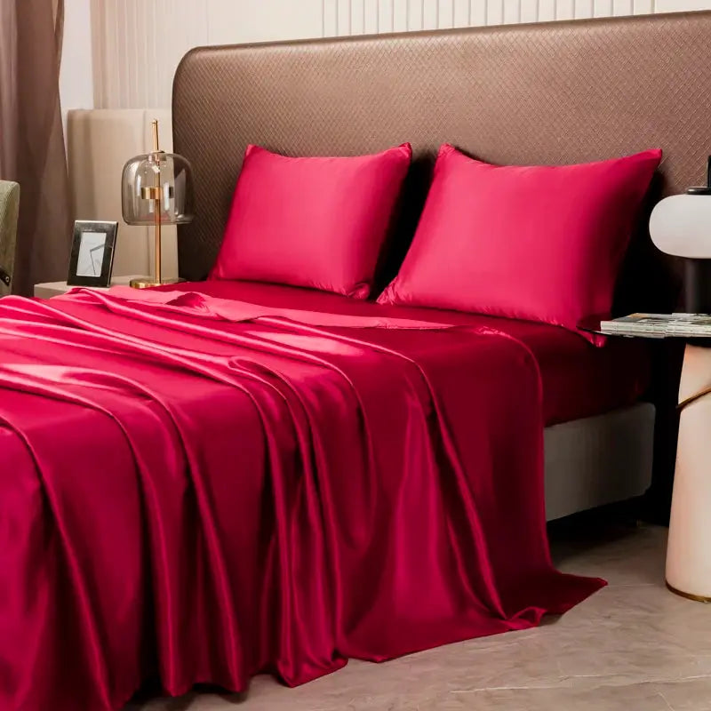 Satin Sheet Set | Solid Color | Soft Silky Finish | Twin Full Queen King