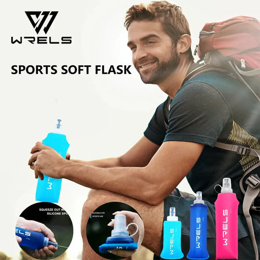 WRELS Portable Sports Soft Flask BPA-Free Running Cycling Water Bottle Outdoor Sports Marathon Folding Collapsible Water Bottle from PriceLows™