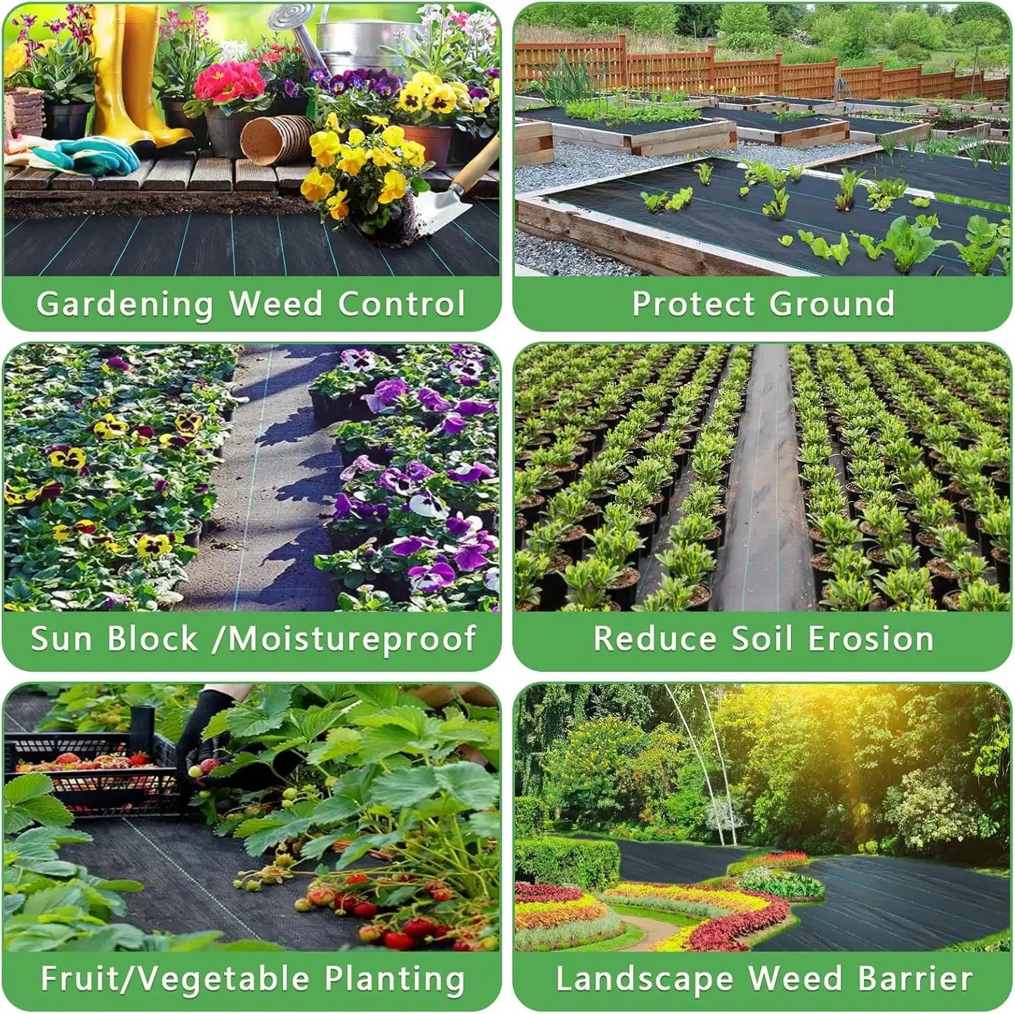 3ftx100ft + 3ftx50ft Weed Barrier Landscape Heavy Duty, Weed Gardening Ground Cover Mat, Weed Control Garden Cloth, W from PriceLows™