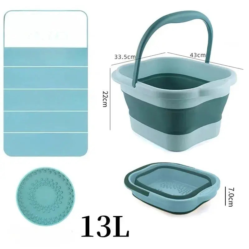 Portable Foot Soaking Tub | Deep Foldable Basin | Compact Home Spa | Large Capacity