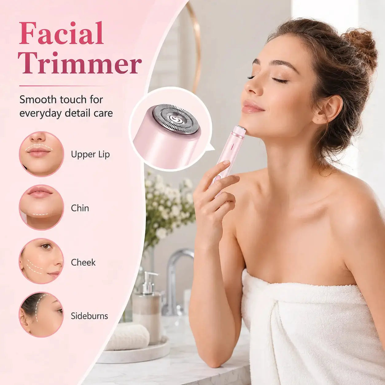 Women's Electric Trimmer | Rechargeable USB Battery | Dual Heads Face And Bikini