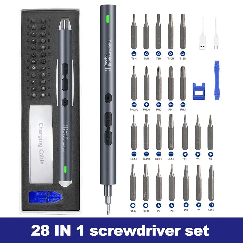 28/62/120 in 1 Electric Screwdriver Precision Set Power Tool Rechargeable Magnetic Small Bit for Xiaomi Mobile Cell Phone Repair from PriceLows™