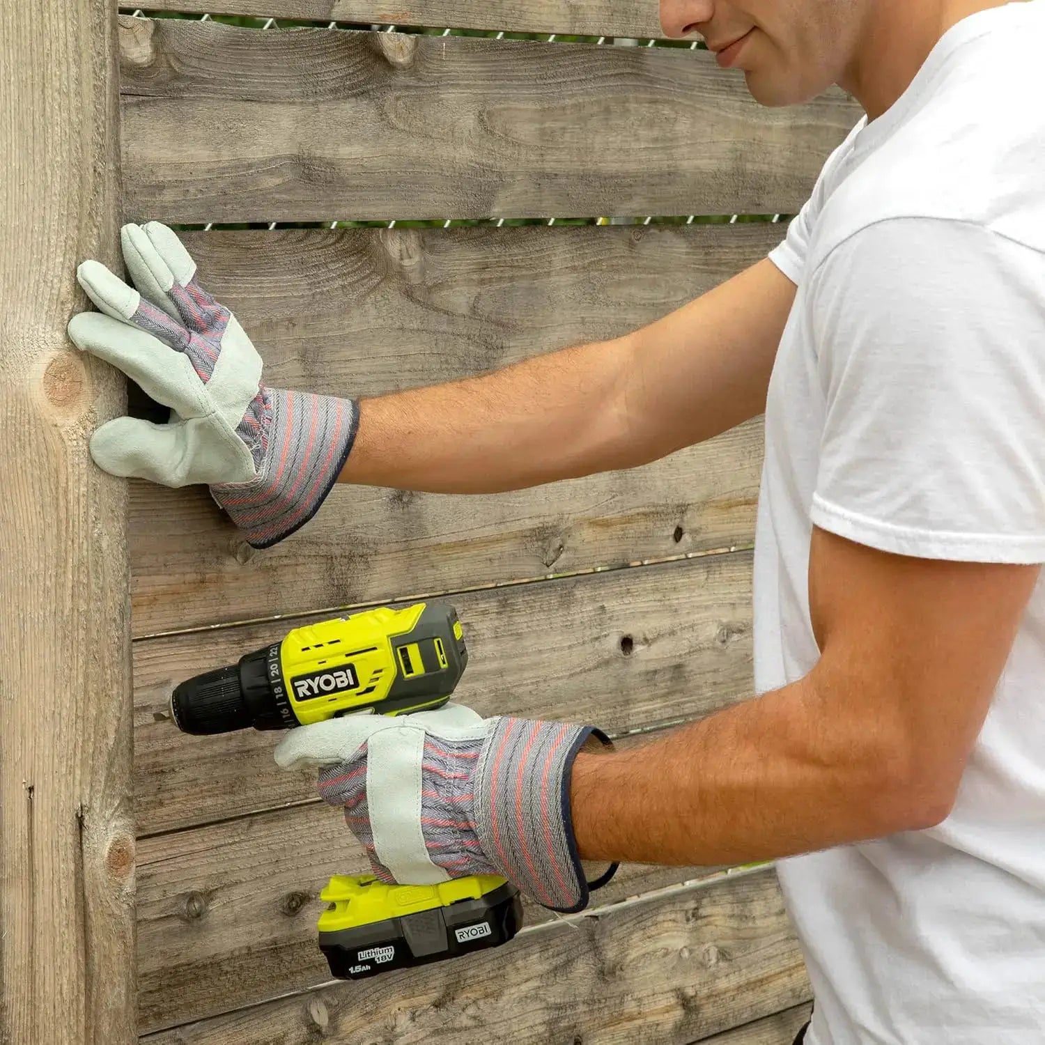 Cowhide Leather Work Gloves with Suede Finish Palm, Rubberized Safety Cuff, 5 Pairs for Heavy Duty Tasks from PriceLows™