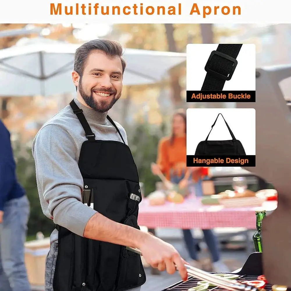 BBQ Tool Set | 39-Piece Stainless Steel | Apron And Case Included | Outdoor Use