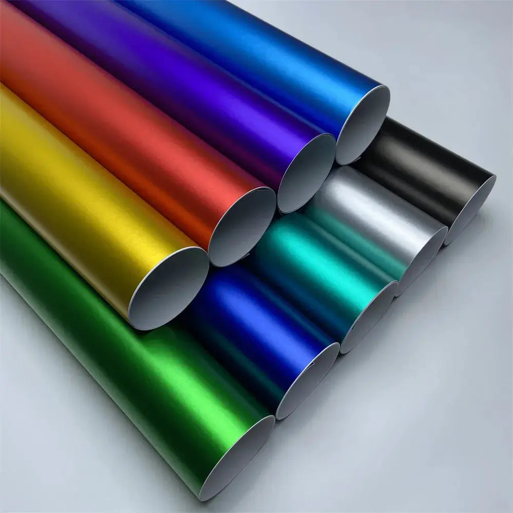 Multiple Colors Ice Metallic Matte Chrome Vinyl Car Wrap Film with Air Release Satin Car Stickers Foil from PriceLows™