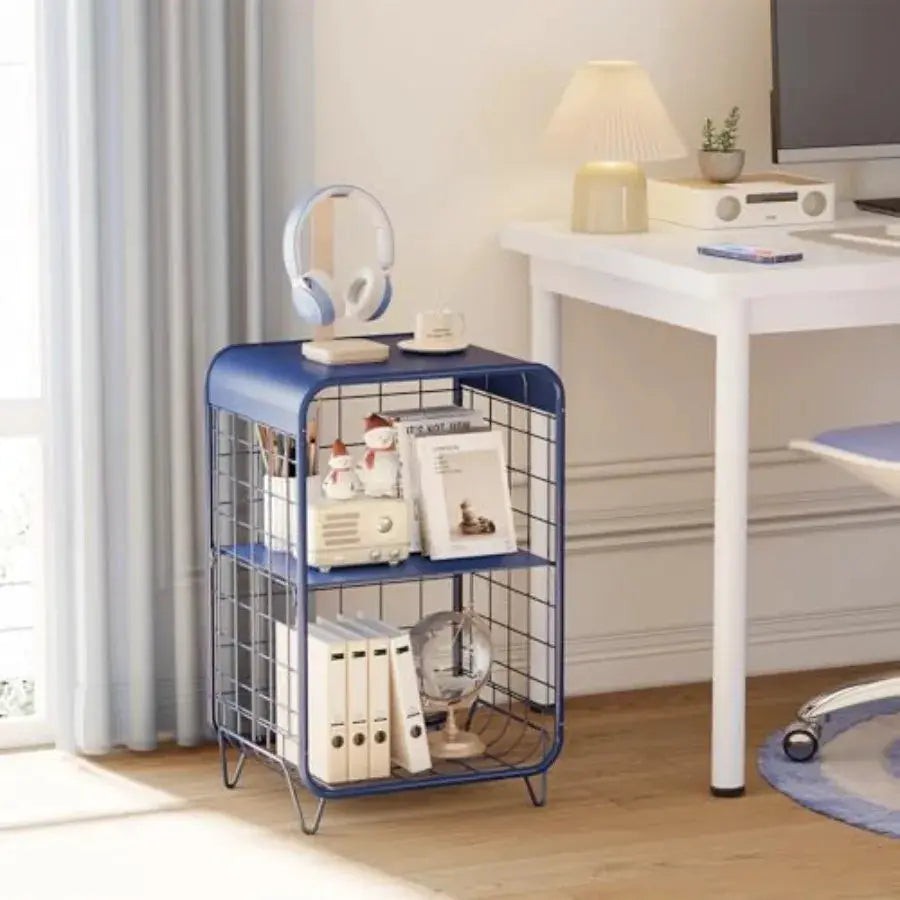 Cute Nightstand, Metal Side Table, 3-Tier Modern End Table with Storage Shelf, Unique Side Tables, Cute Coffee Table for Living from PriceLows™