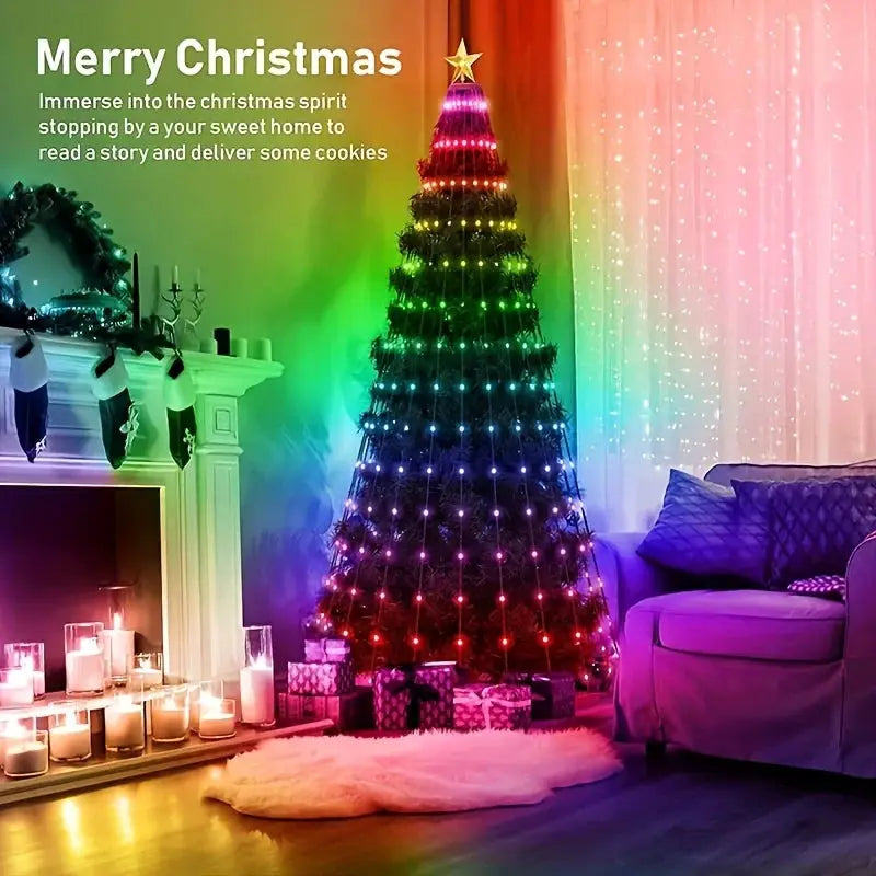 Smart Christmas Tree Lights 400LEDs Outdoor Holiday Decoration Remote & App Control RGB DIY Lmage Light String Christmas Decor from PriceLows™