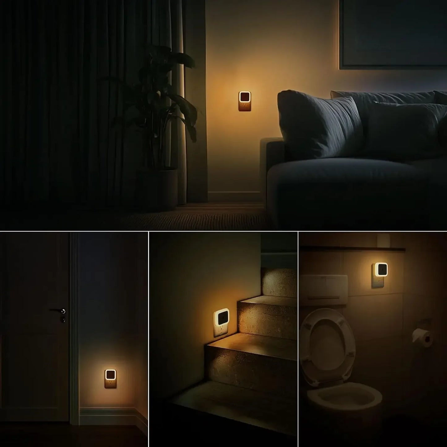 LED Night Light | Plug-In Wall | Dark Sensor Auto | 1-8 Pack