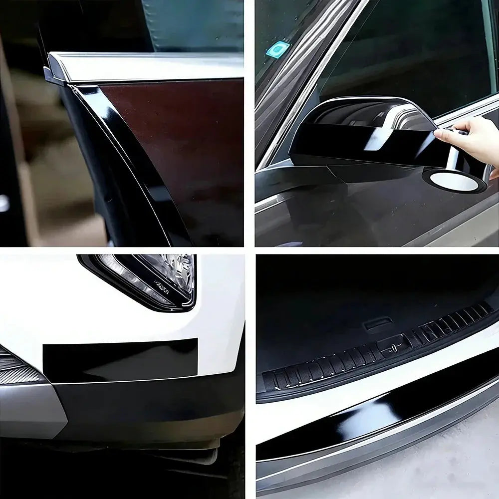 Car Stickers 3/5/7/10 cm Glossy Black Vinyl Wrap Stripe Adhesive Window Trim Film For Pillar Hood Roof Door from PriceLows™