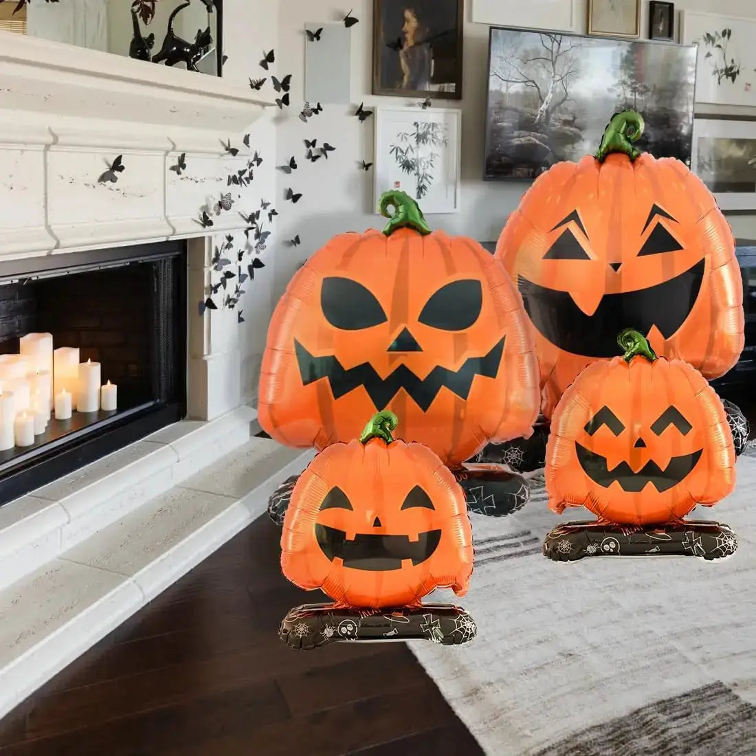 Halloween Pumpkin Balloons | Set Of 4 | Jack O Lantern | 1.6 To 3.3 Ft