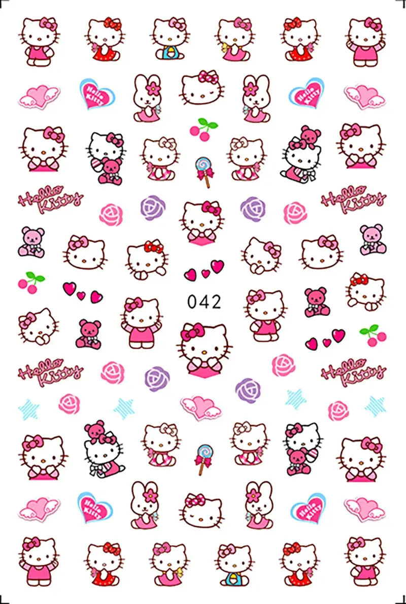 1PCS Cartoon Kawaii Pokémon Nail Stickers 3D Sanrio Hello Kitty Stickers For Nails Nails Accesories Anime Kuromi Nail Supplies from PriceLows™