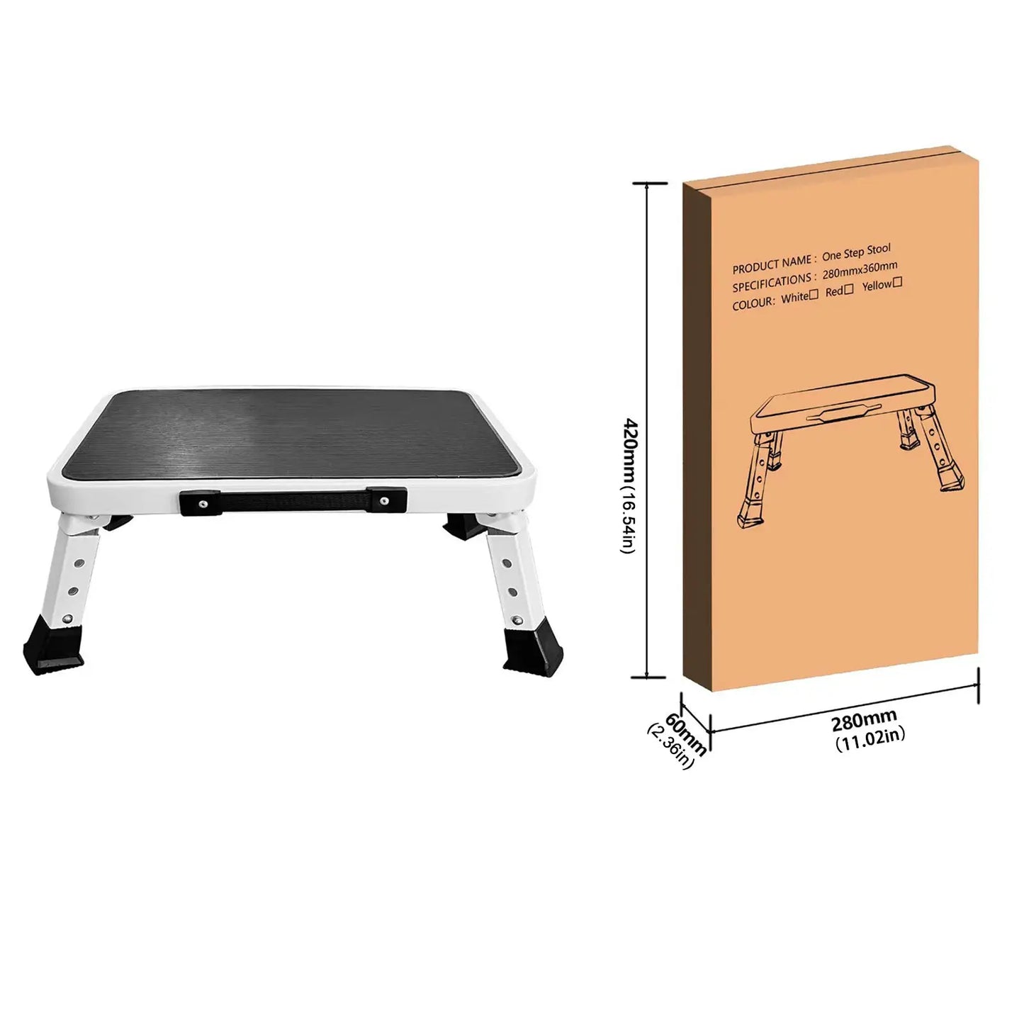 1 Step Foldable Heavy Duty Stepladder with Wide Pedal Lightweight Step Stool Sturdy Steel Ladder for Household Garage Storage from PriceLows™