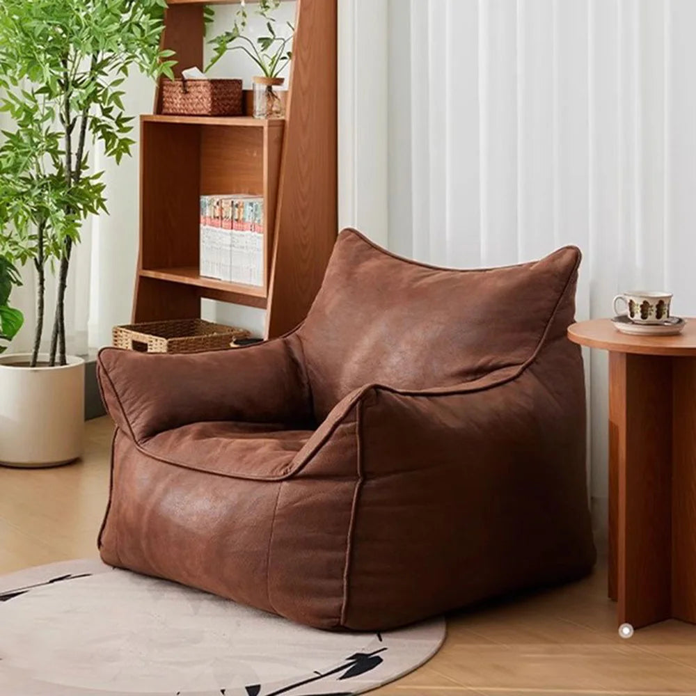 Bean Bag Sofa | Synthetic Leather | Footrest Included | Single