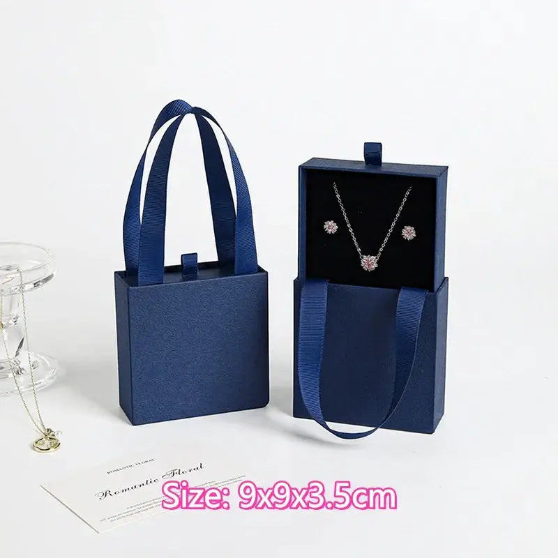 Paper Pull-Out Drawer Jewelry Box Handheld Jewelry Packaging Box Wearing Armor Ring Earring Necklace Storage Gift Box from PriceLows™