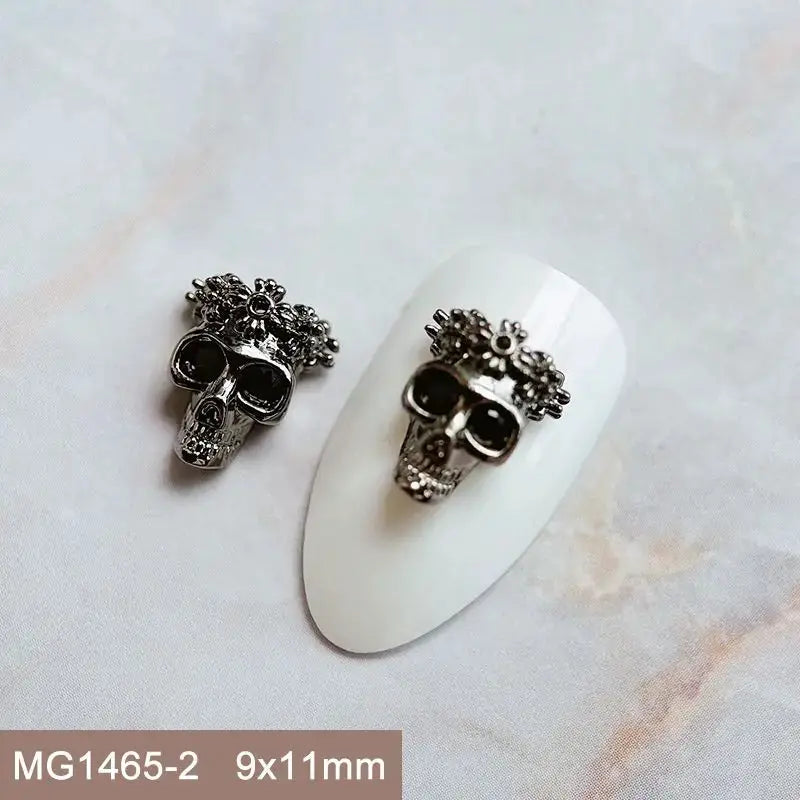 10pcs/lot Luxury Halloween Black Cross Heart Zircon Metal Nails Jewelry Decorations Nail Art Accessories Charms Parts Supplies from PriceLows™