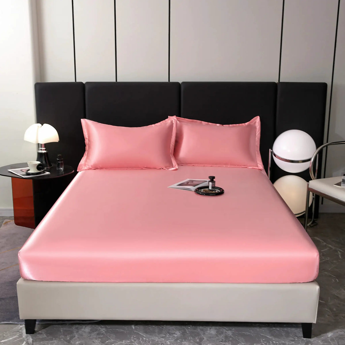 Satin Fitted Sheet | Rayon Fabric | Elastic Hem | Solid Color