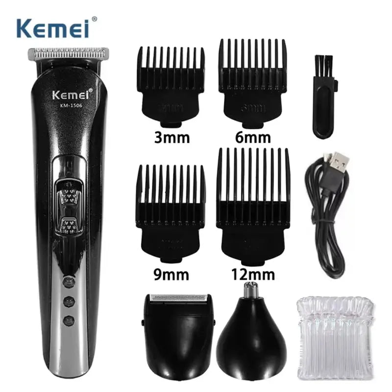 3 In 1 Electric Hair Clipper | USB Charging | Nose Hair Trimmer Shaver | KM-1506