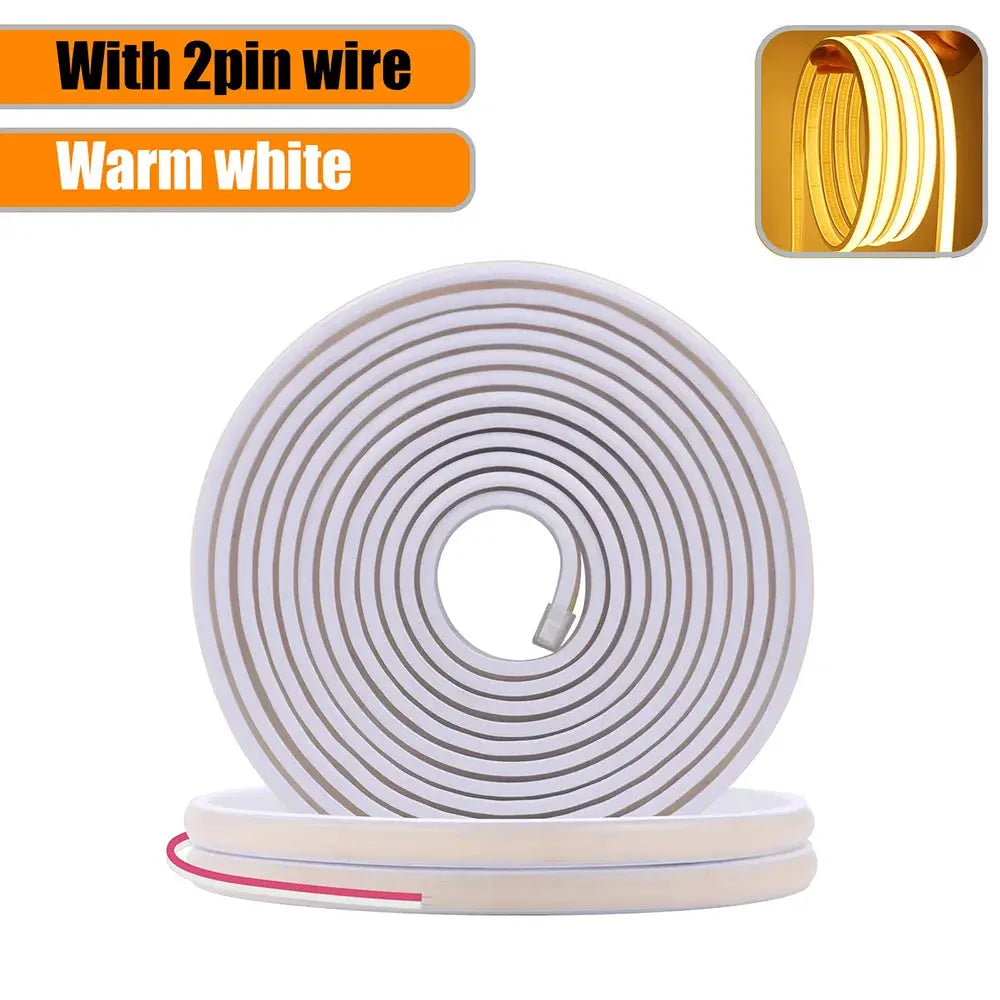 COB Led Neon Rope Light Strip 12V 24V 5m 10m 15m 20m 0.5m IP68 Waterproof Flexible Lamp 320LED High Density Liner Lighting RA90 from PriceLows™