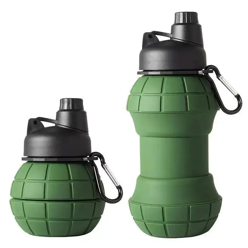 New 1Pcs 500ml Cup Portable Kettle Grenade-Shaped Silicone Collapsible Water Cup For Sports Outdoor Hiking Travel from PriceLows™