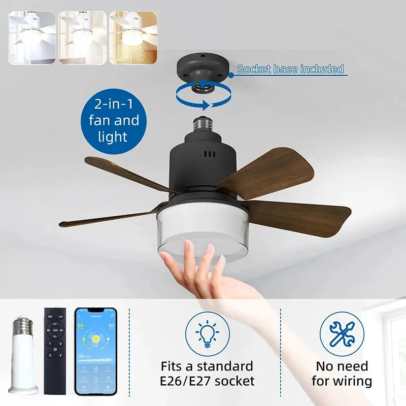 Ceiling Fan With Light | App And Remote Control | 4 Speed Dimmable LED