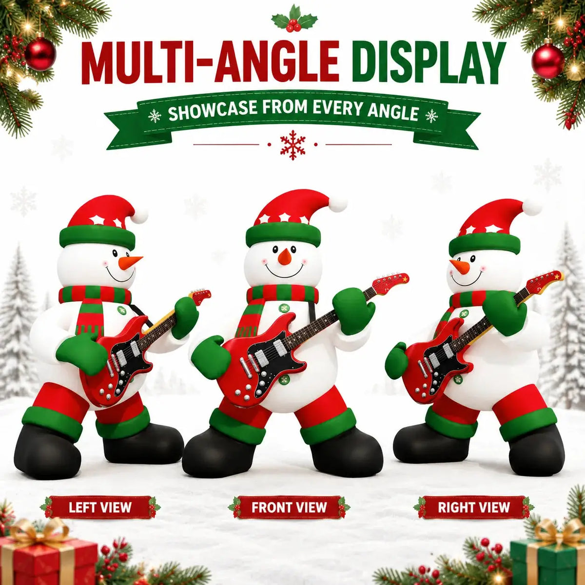 Inflatable Christmas Snowman | 26 Ft Height | With Guitar | Outdoor Yard