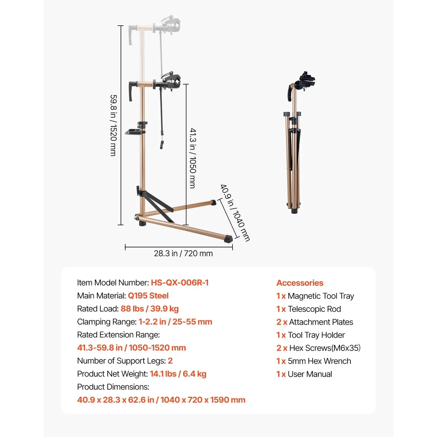 SucceBuy Bike Repair Stand 66/85/88/110lb Heavy-duty Bicycle Work Stand Foldable Bicycle Maintenance Rack for Mountain&Road Bike from PriceLows™
