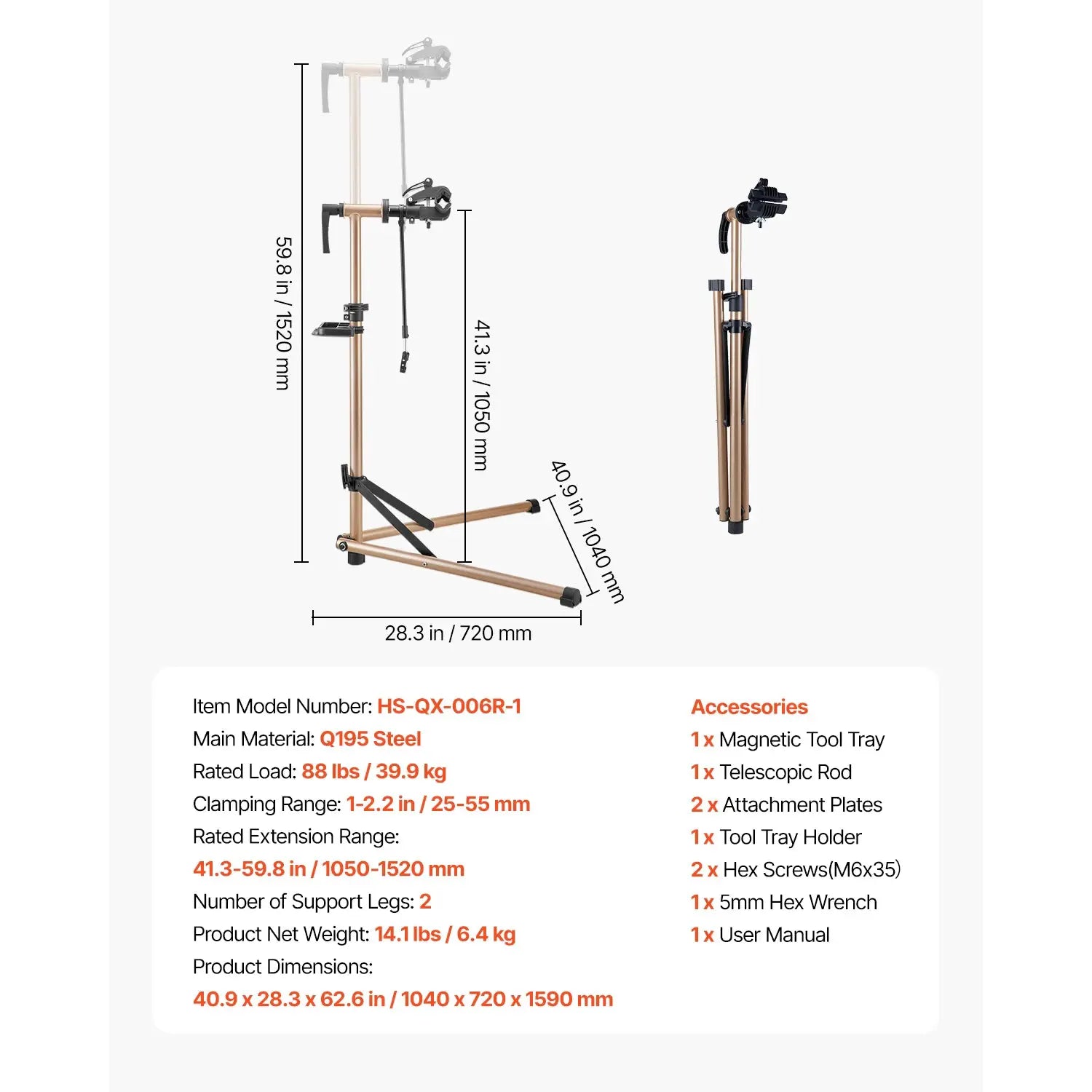 SucceBuy Bike Repair Stand 66/85/88/110lb Heavy-duty Bicycle Work Stand Foldable Bicycle Maintenance Rack for Mountain&Road Bike from PriceLows™