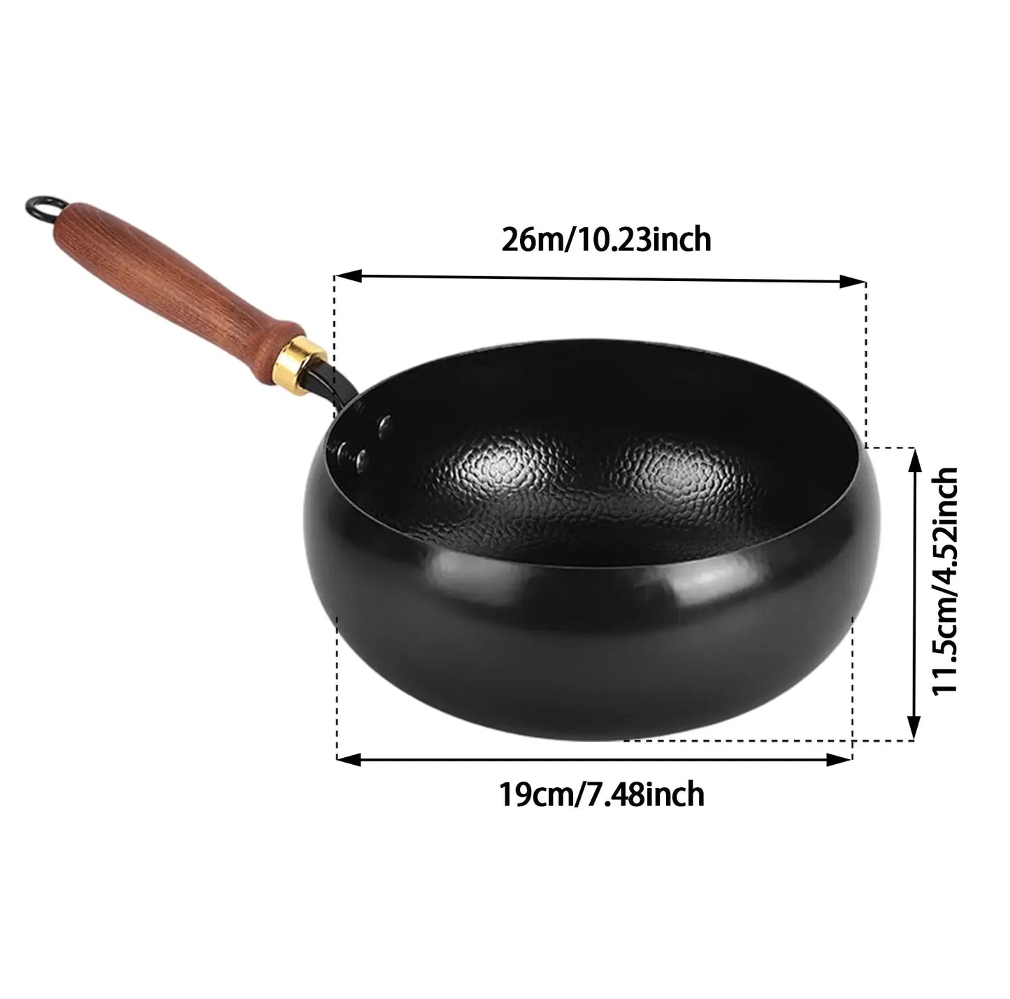 Wok | Hand Forged Iron | Deep Round Bottom | 24cm 26cm 28cm