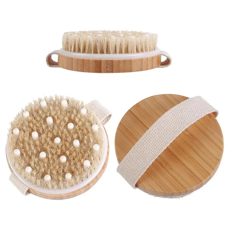Luxury Wooden Body Massage Brush | Natural Bristles | Cellulite Remover & Exfoliator