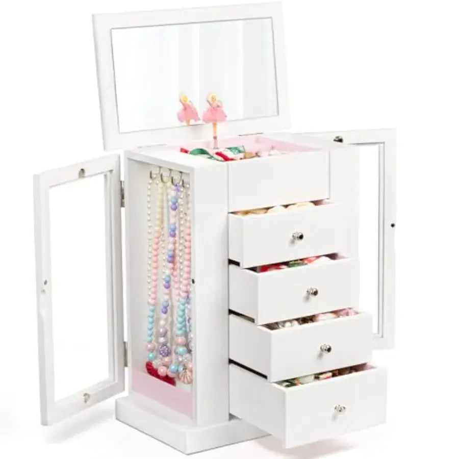 Jewelry Box for Women, 5 Layer Large Wood Jewelry Boxes and Organizers for Necklaces Earrings Rings Bracelets, Rustic Jewelry O from PriceLows™