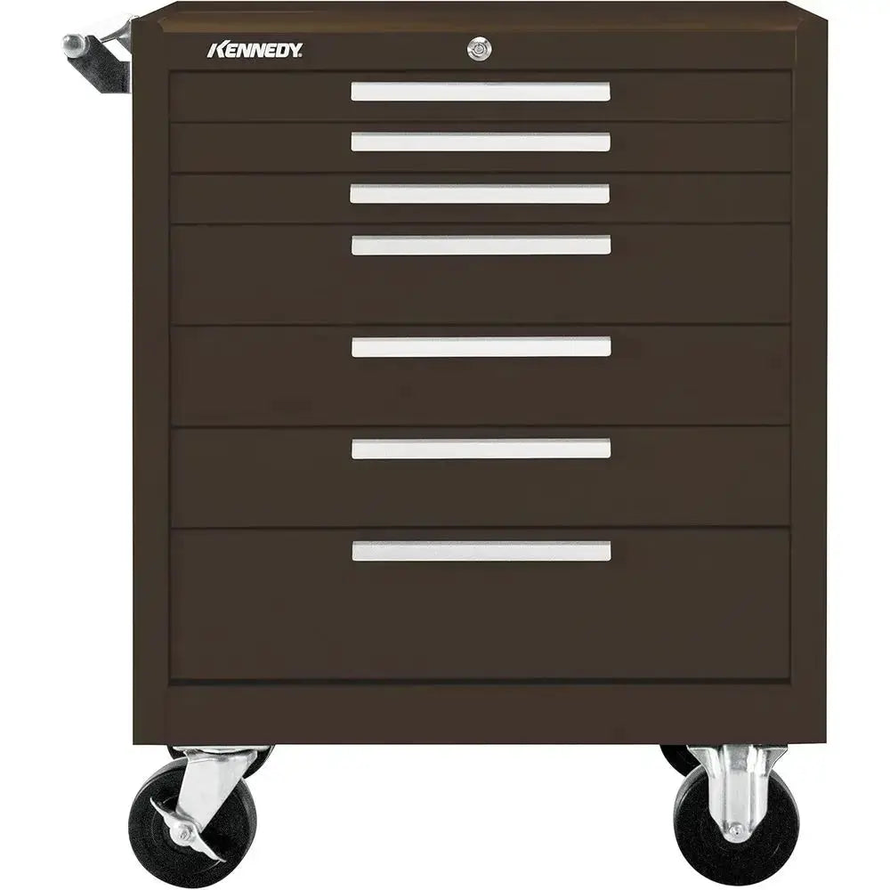 7-Drawer Roller Tool Cabinet with Chest, Brown Wrinkle Finish, Wheels & Ball-Bearing Slides from PriceLows™