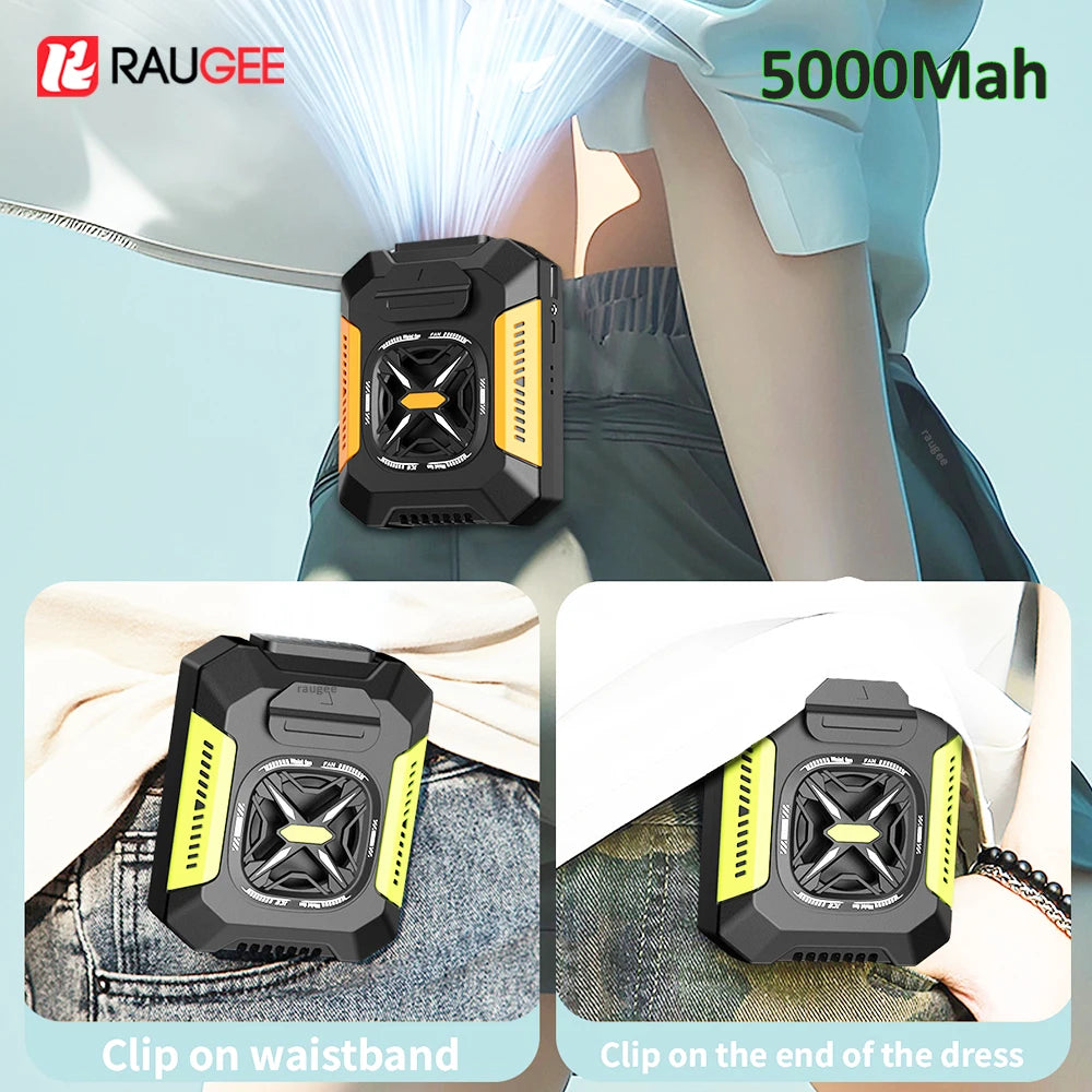 Neck Fan | 5000mAh Battery | 3 Speed | Wearable Clip Belt
