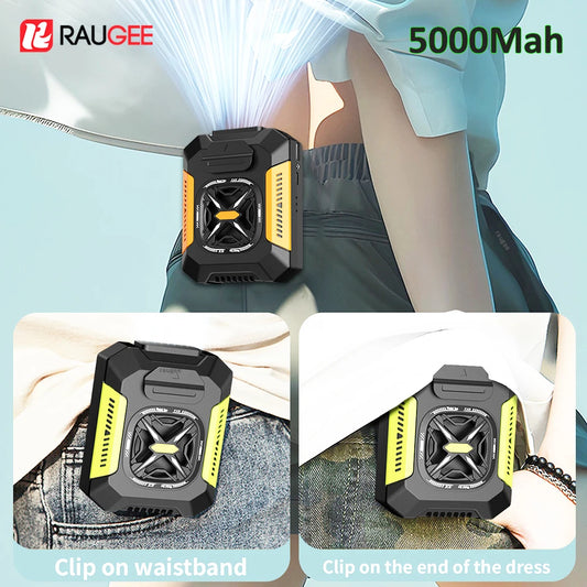 Neck Fan | 5000mAh Battery | 3 Speed | Wearable Clip Belt