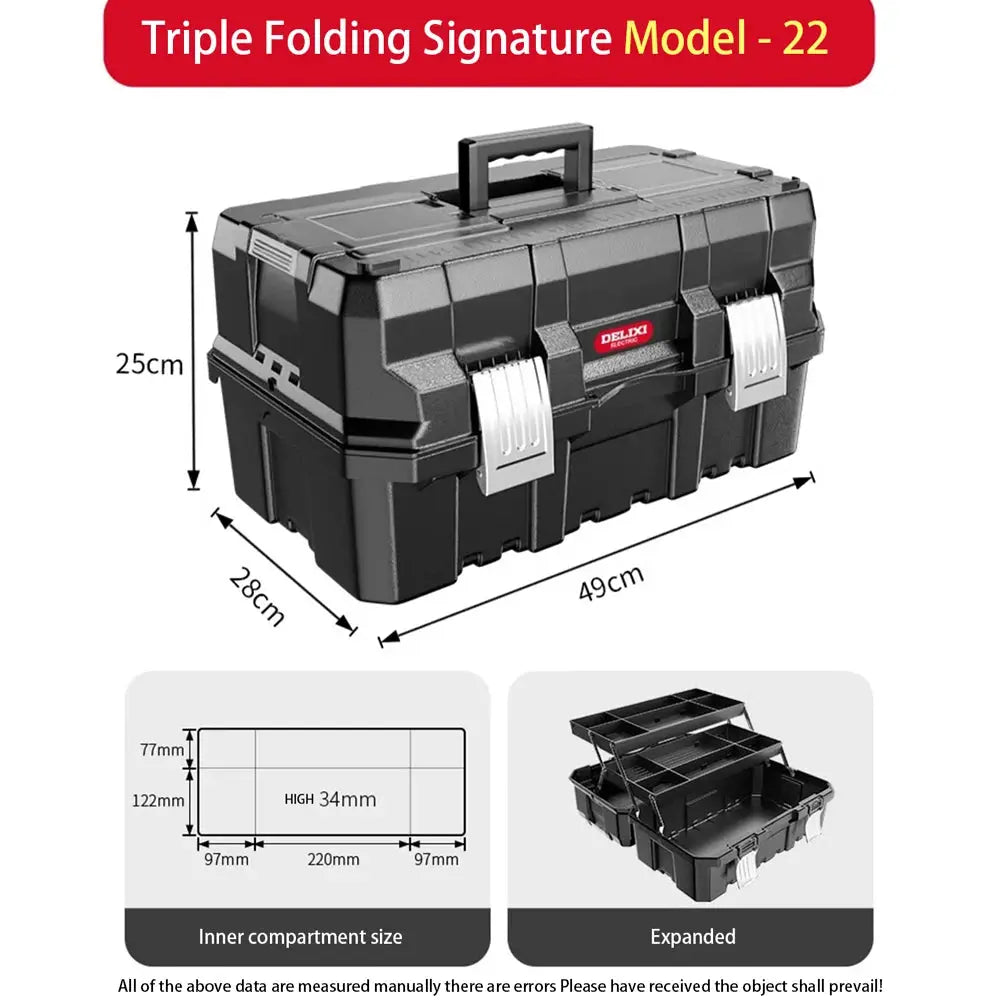 Heavy Duty Folding Tool Box Triple Layer Storage Organizer for Home Repair Automotive And Workshop Tools from PriceLows™