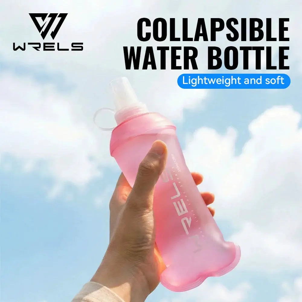 WRELS TPU Soft Folding Water Bottle BPA-Free Collapsible Flask Running Camping Hiking Travel Convenient Lightweight Water Bottle from PriceLows™