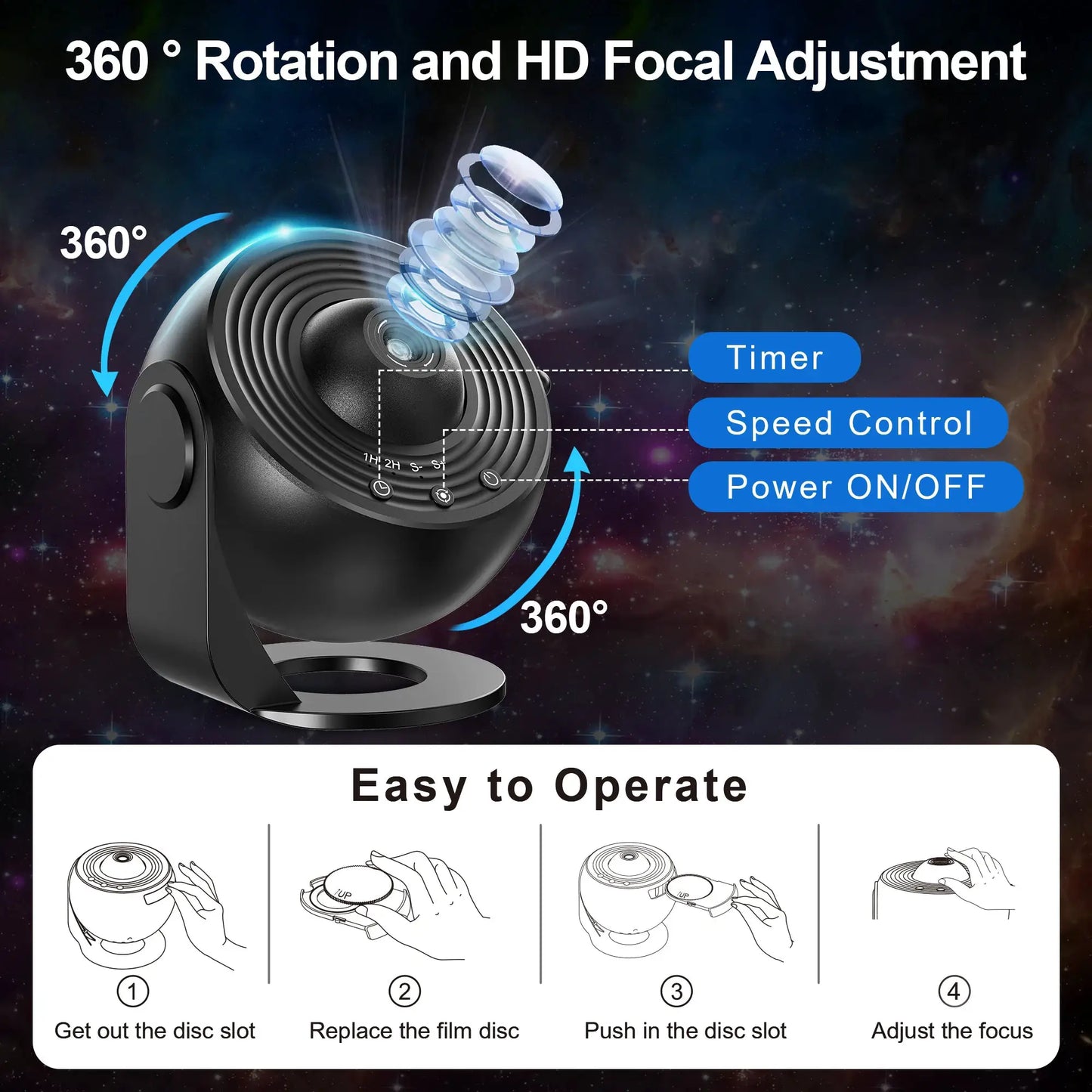 Galaxy Projector, Planetarium Star Projector Realistic Starry Sky Night Light ,Solar System Constellation Moon for Kids Bedroom from PriceLows™
