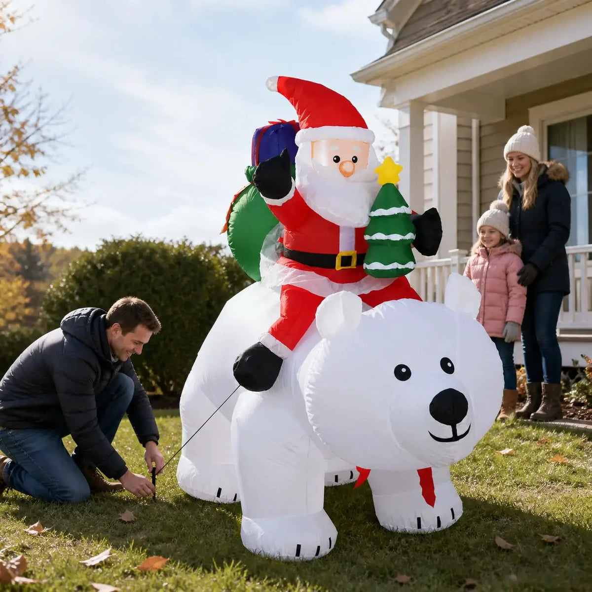 Christmas Inflatable Santa Decor | Shaking Head | LED Lights | 6 Ft