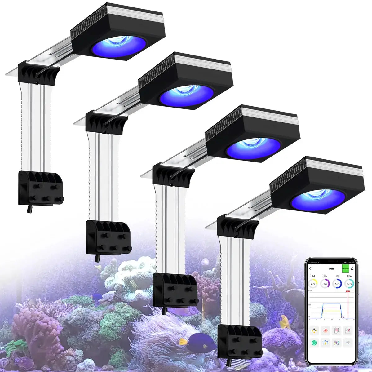 Led Aquarium Light | 400W Full Spectrum | App Control | 96 Inch Compatible