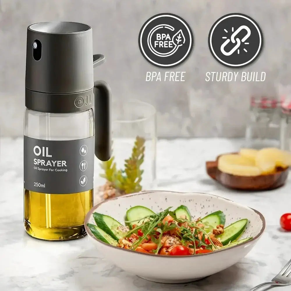 Oil Sprayer | Olive Oil Dispenser | 2-In-1 Fine Mist | Glass Bottle