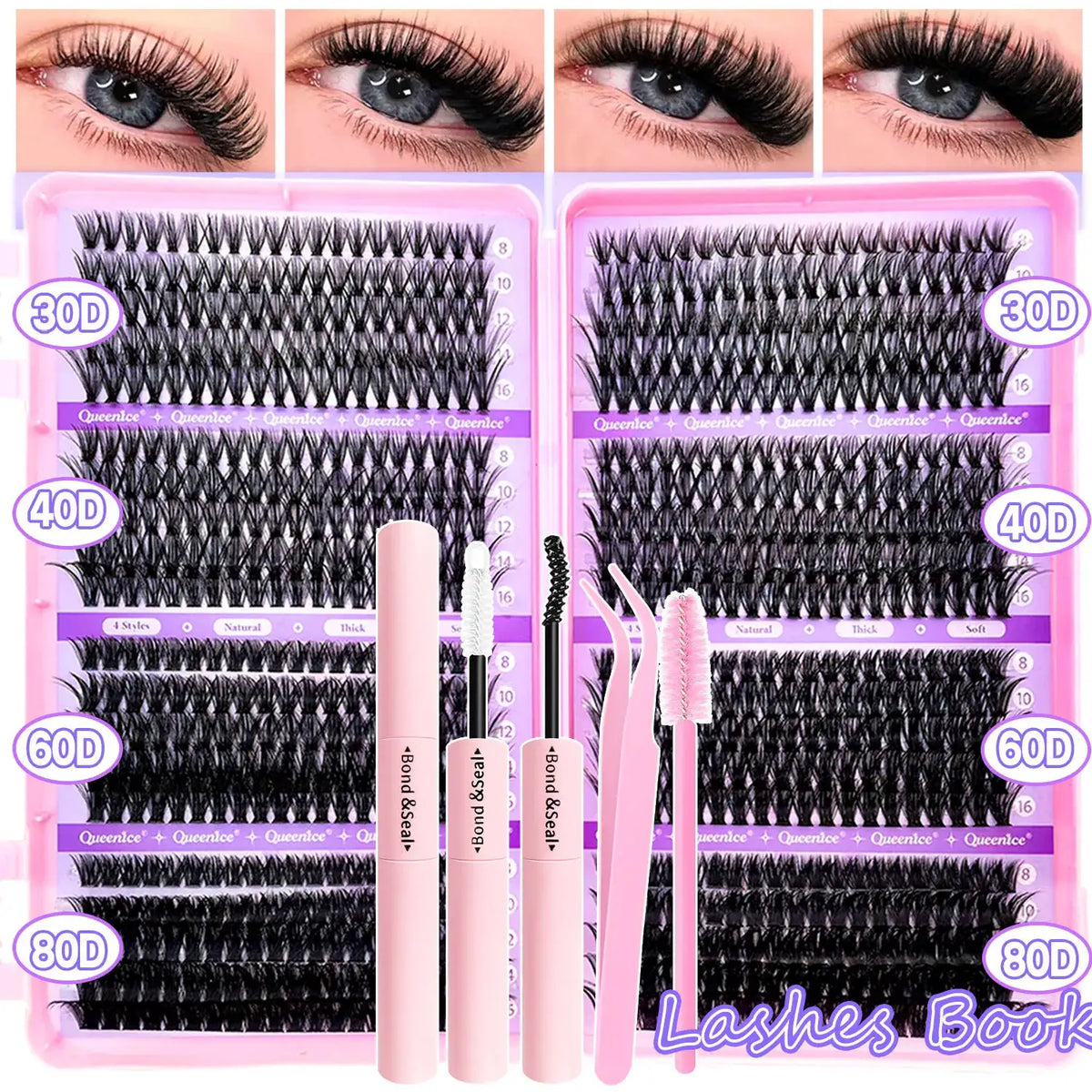 DIY Eyelash Kit | Individual Lashes | With Bond And Seal | Mixed Sizes