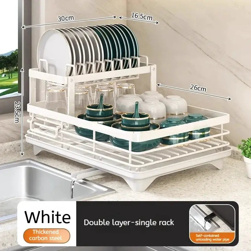 Stainless Steel Dish Drying Rack with Drainboard, Over Sink Plate Organizer for Kitchen Storage from PriceLows™