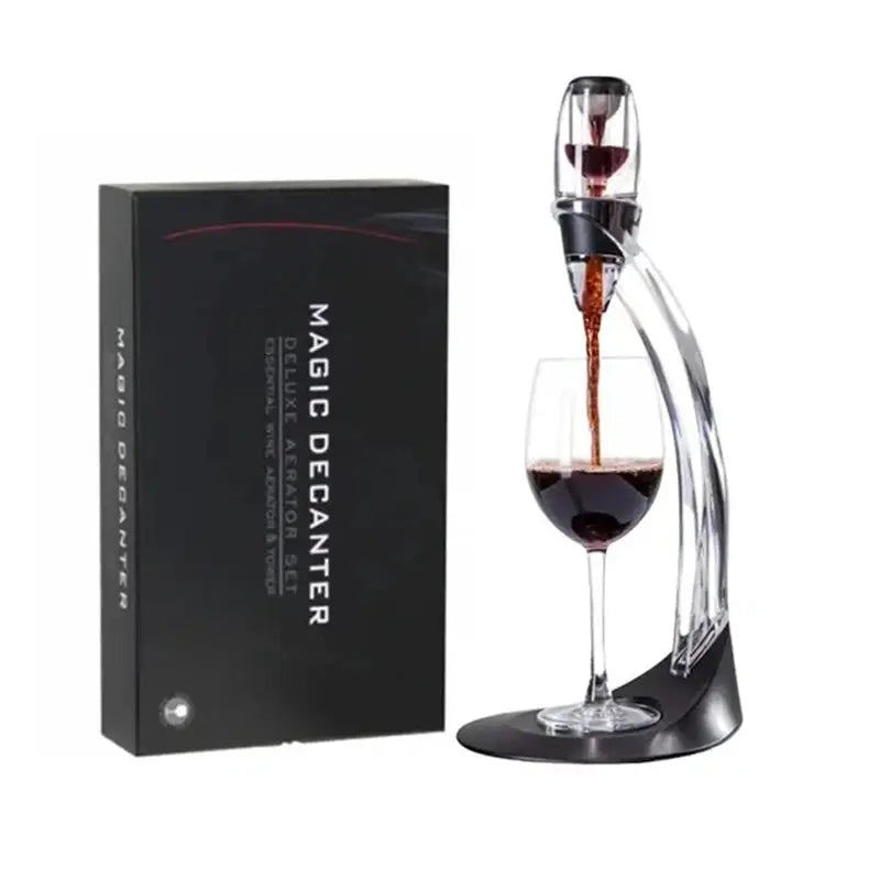 Wine Aerator Decanter Pourer with Vacuum Wine Stopper, Red Wine Air Aerator Set with Strainer, Base, Travel Bag from PriceLows™