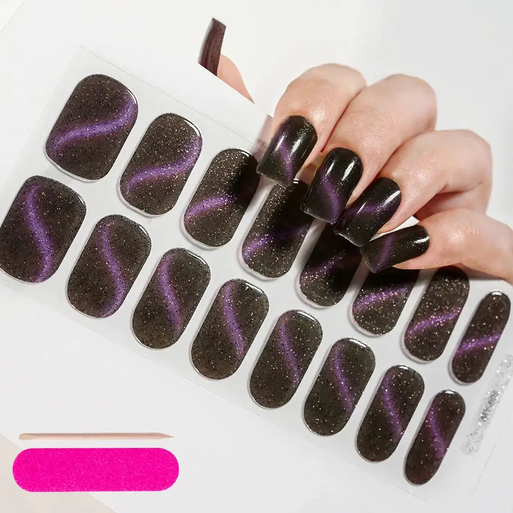 Semi Cured Wraps Fast Gel Nail Sticker Soild Nail Gel Wraps Adhesive Full Cover Gel Nail Decal UV Lamp Cured Manicure Decoration from PriceLows™