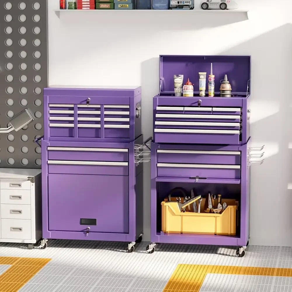 8 Der Tool Chest with Wheels, 2-in-1 Detachable Rolling Tool Chest with Ders, Large Tool Cart on Lockable Wheels, Metal Tool Box from PriceLows™